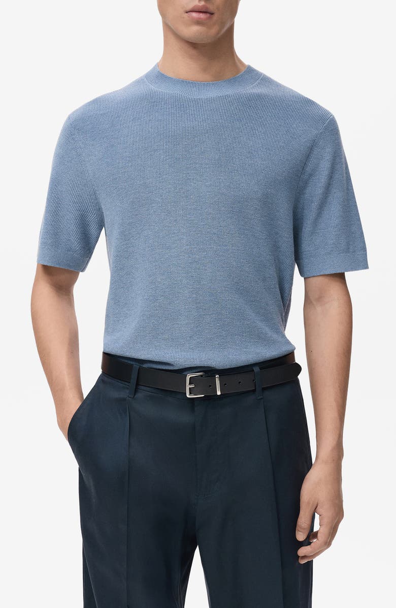 MANGO Knit T-Shirt, Main, color, China Blue