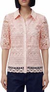 BY DESIGN Brianna Lace Puff Sleeve Button-Up Top