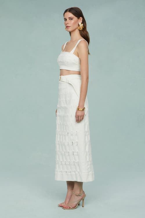 Amur Jay Textured Twill Midi Skirt