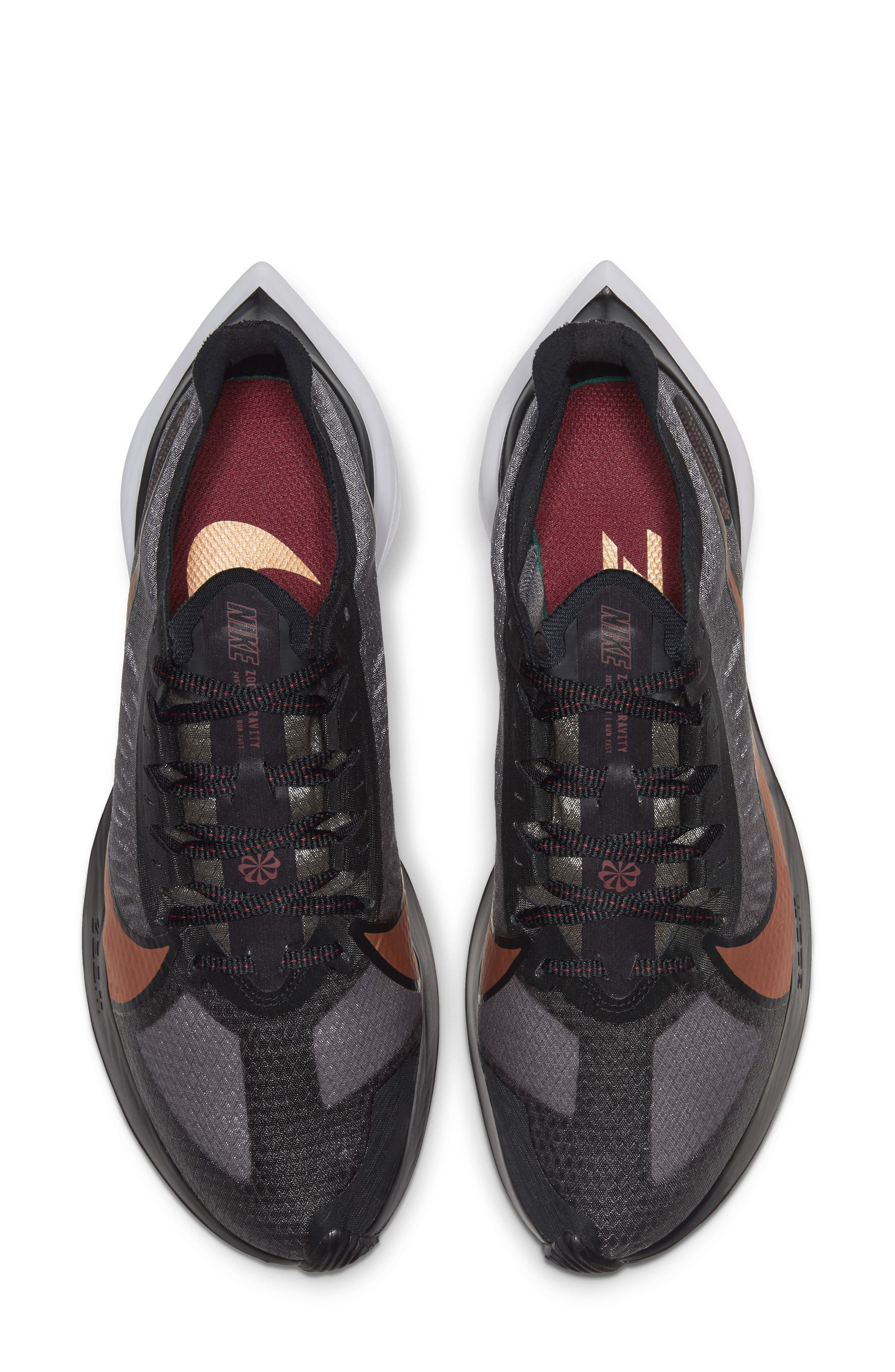 Zoom Gravity Running Shoe, Alternate, color, BLACK/ BURGUNDY/ RED/ COPPER