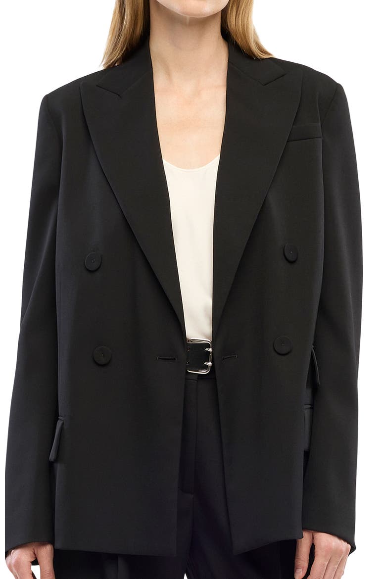 Oversized Double Breasted Jacket | Black, Alternate, color, BLACK