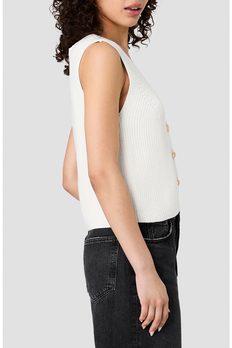 Mozart Rib V-Neck Vest, Alternate, color, PORCELAIN CREAM