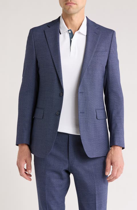 Navy Birdseye Stretch Suit Jacket
