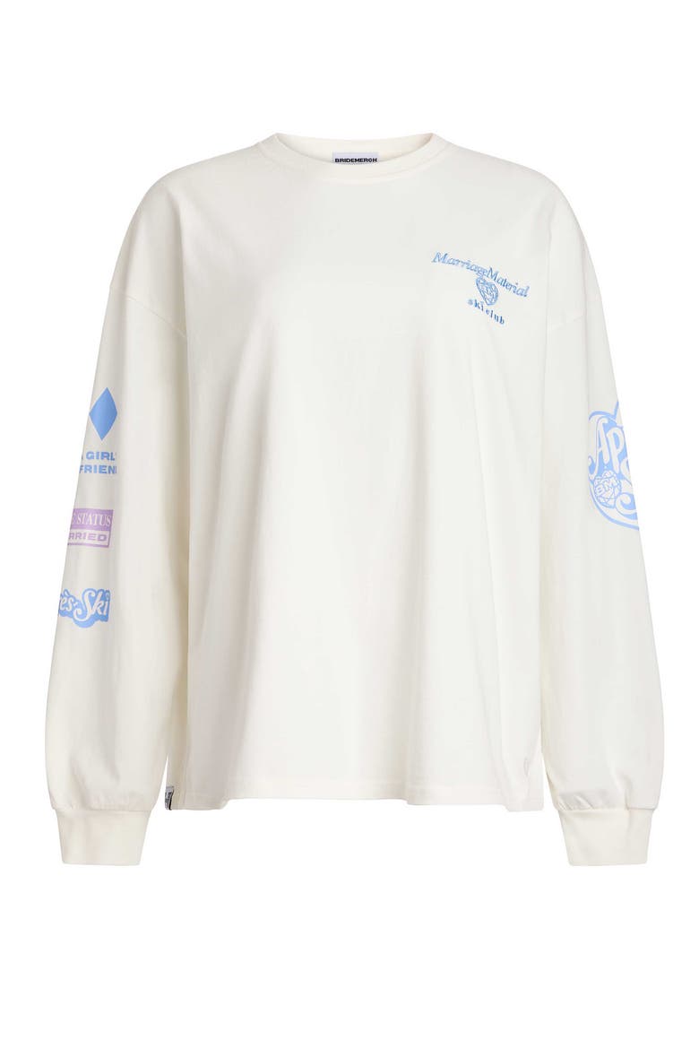 Marriage Material Collection Ski Club L/S Crew, Alternate, color, White