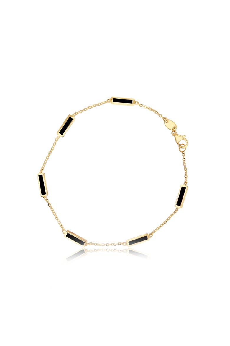 Onyx Bar Chain Bracelet, Main, color, Onyx