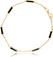 The Lovery Fine Jewelry Onyx Bar Chain Bracelet
