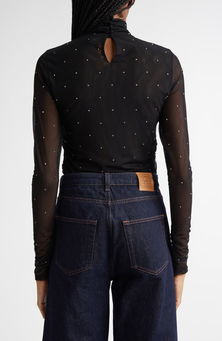 Cinq à Sept Embellished Mesh Turtleneck Top, Alternate, color,