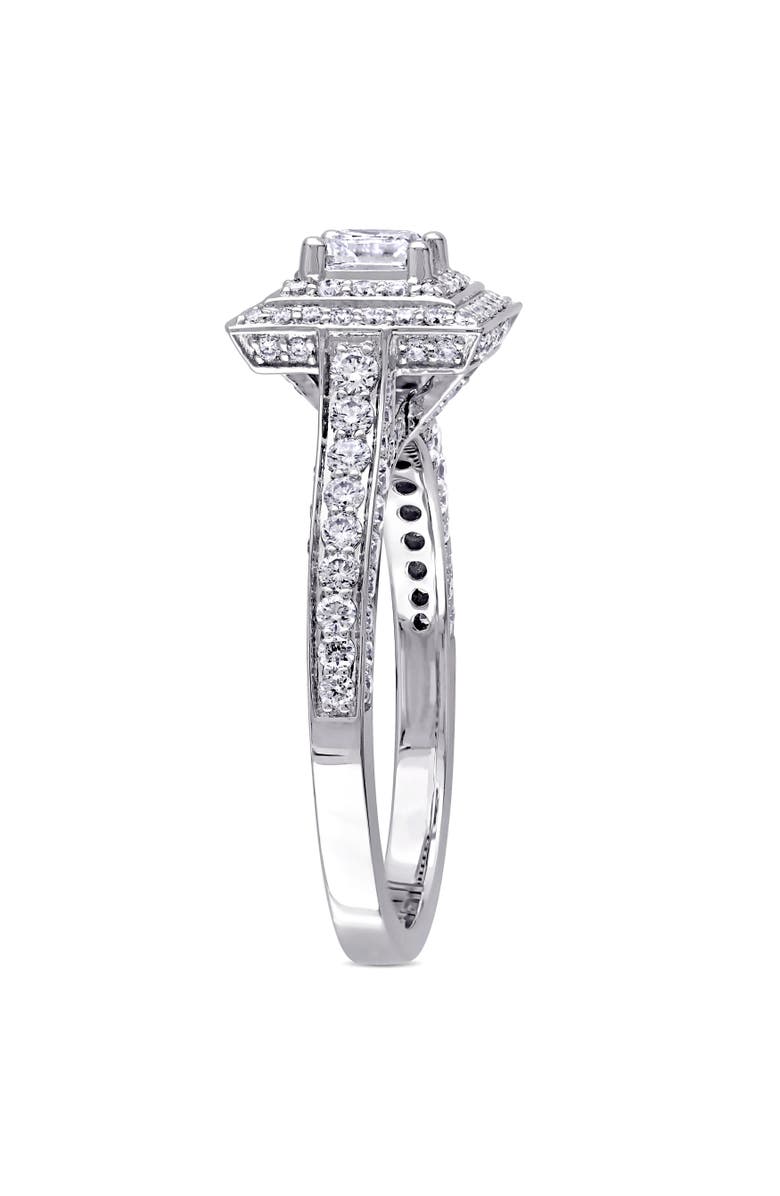 Julianna B. 1-1/4 CTW Diamond Square Halo Engagement Ring 14k, Alternate, color, 14K White Gold