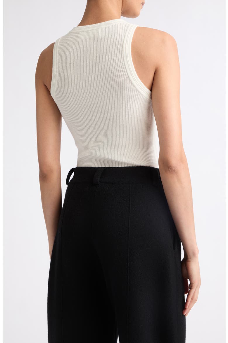 Amya Ribbed Cotton & Cashmere Sleeveless Sweater, Alternate, color, SALT