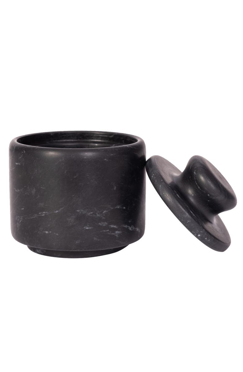 Artifacts Trading Company<sup>™</sup> Artifacts Trading Company Marble Salt Cellar with Lid, Alternate, color, Black Matte
