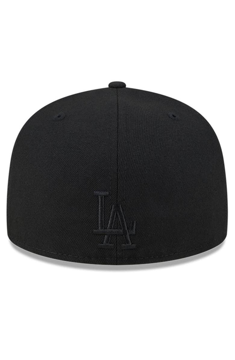 New Era Men's New Era Black Los Angeles Dodgers Satin Peek 59FIFTY Fitted Hat, Alternate, color, 