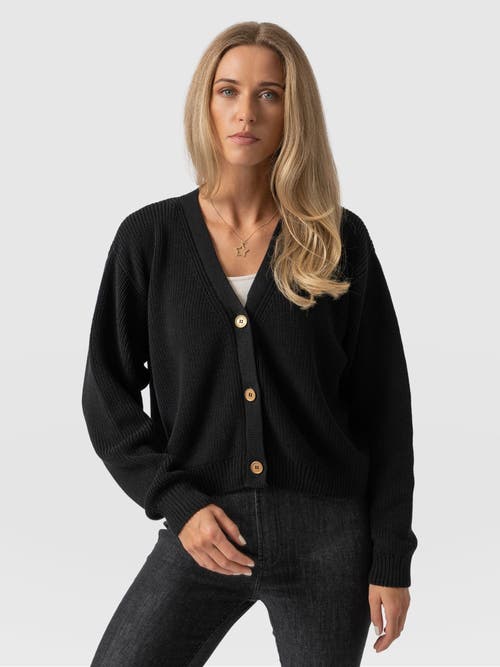 Saint + Sofia Soho Crop Cardigan In Black