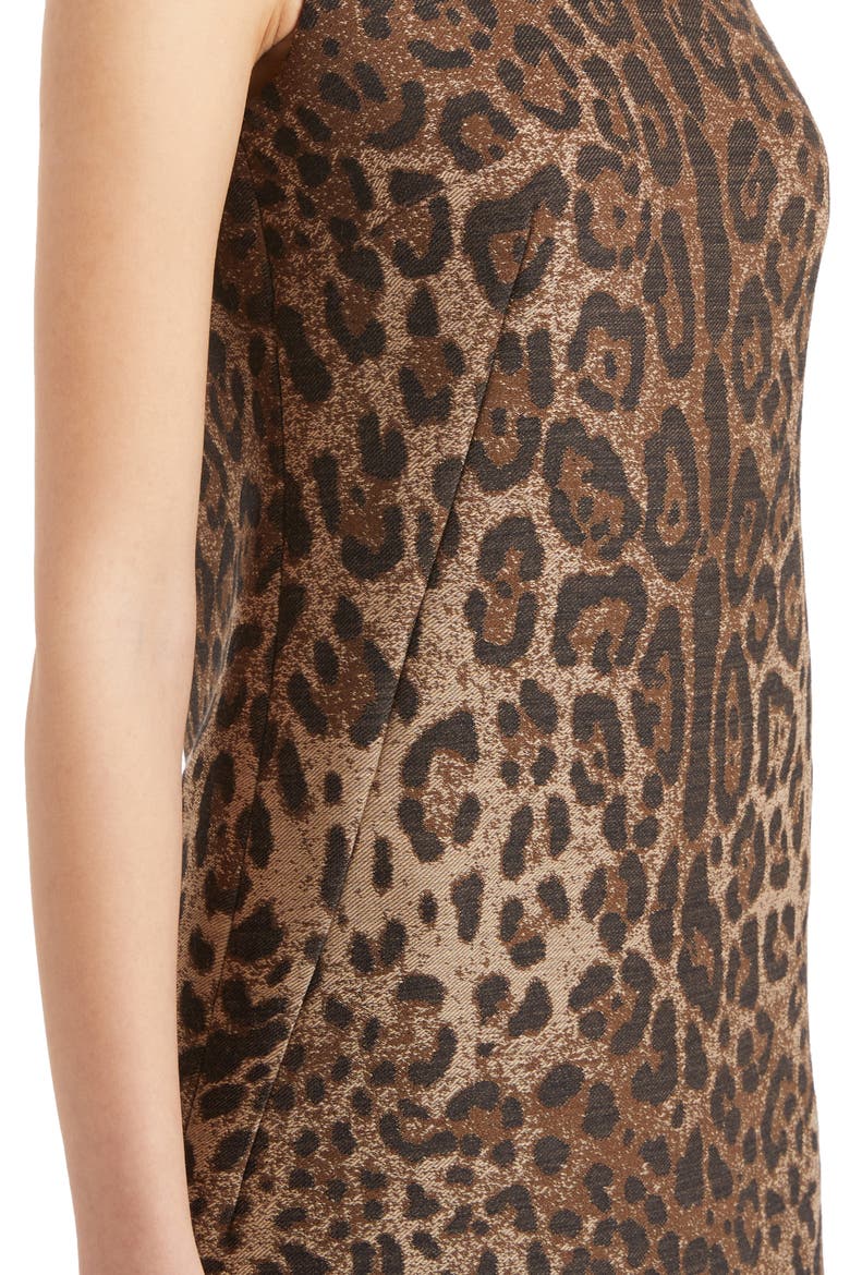 Dégradé Leopard Print Wool Blend Shift Dress, Alternate, color, PRINT LEO