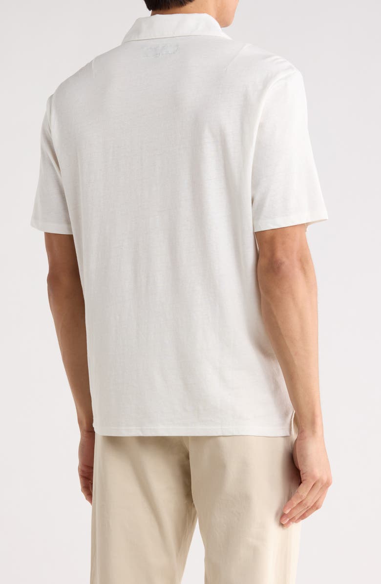rag & bone Classic Cotton & Linen Polo, Alternate, color, Ivory