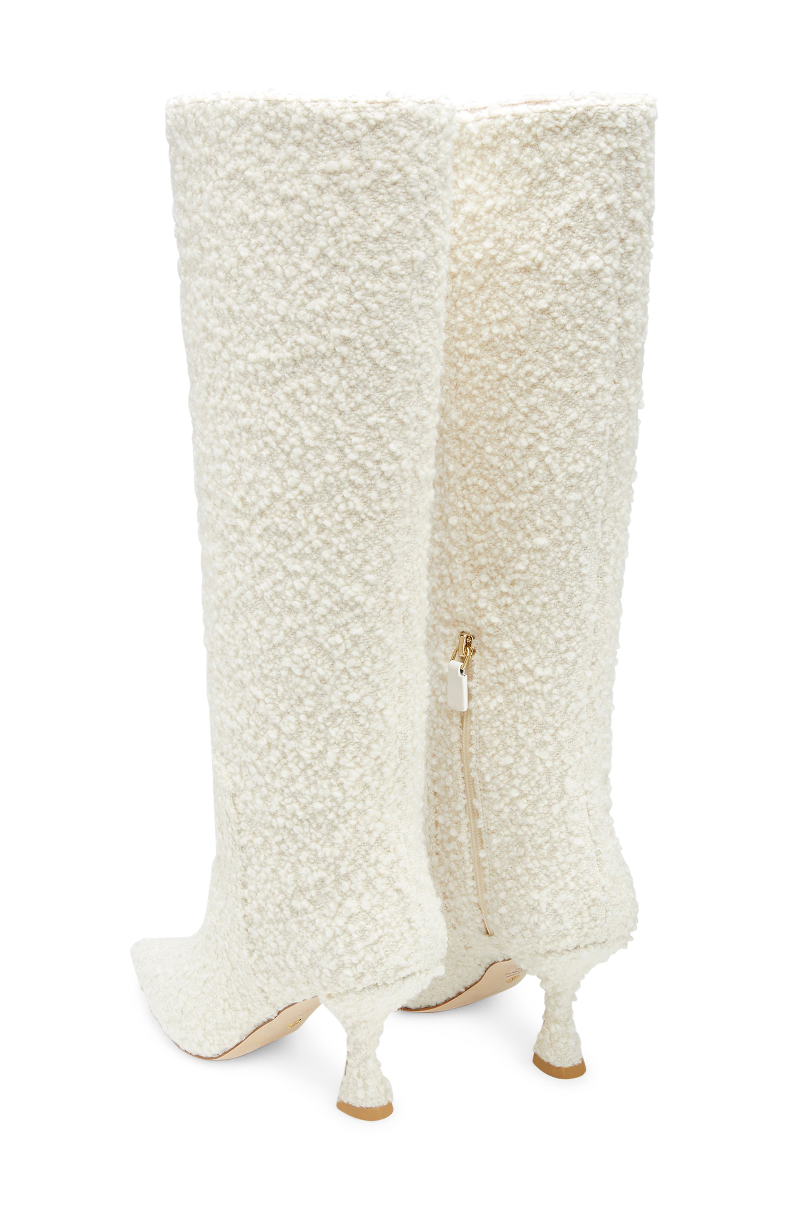 Stuart Weitzman Xcurve 85 Bouclé Slouch Boot, Alternate, color, 