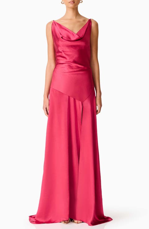 Clementine Cowl Neck Evening Gown