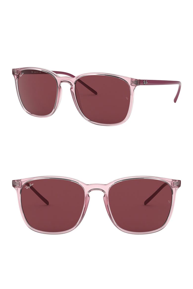 56mm Square Sunglasses, Alternate, color, LIGHT BLUE