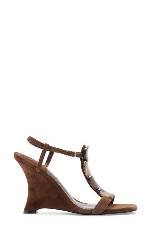 Jeffrey Campbell Palma Ankle Strap Wedge Sandal In Brown