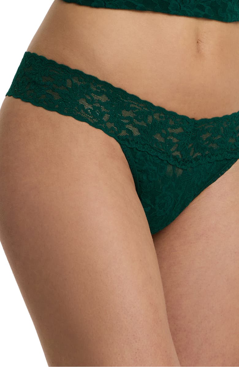 Hanky Panky Signature Lace Low Rise Thong, Main, color, Spruce Green