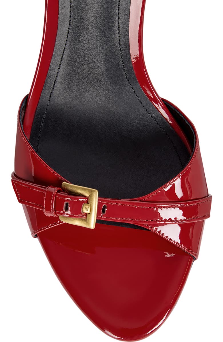 Balmain Anthem sandals in smooth calfskin leather, Alternate, color, Red