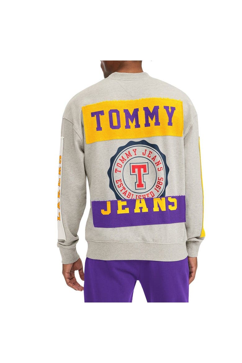 Men's Tommy Jeans Gray Los Angeles Lakers James Patch Pullover Sweatshirt, Alternate, color, Gray