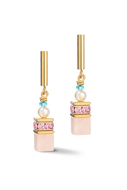 Geocube Precious Fusion Pearls Earrings