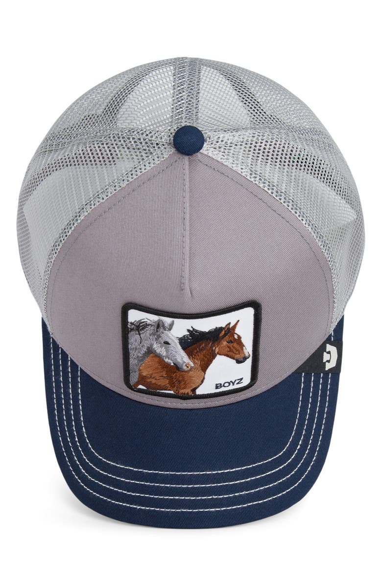 Goorin Bros. The Boyz Patch Trucker Hat, Alternate, color, Gray / Navy