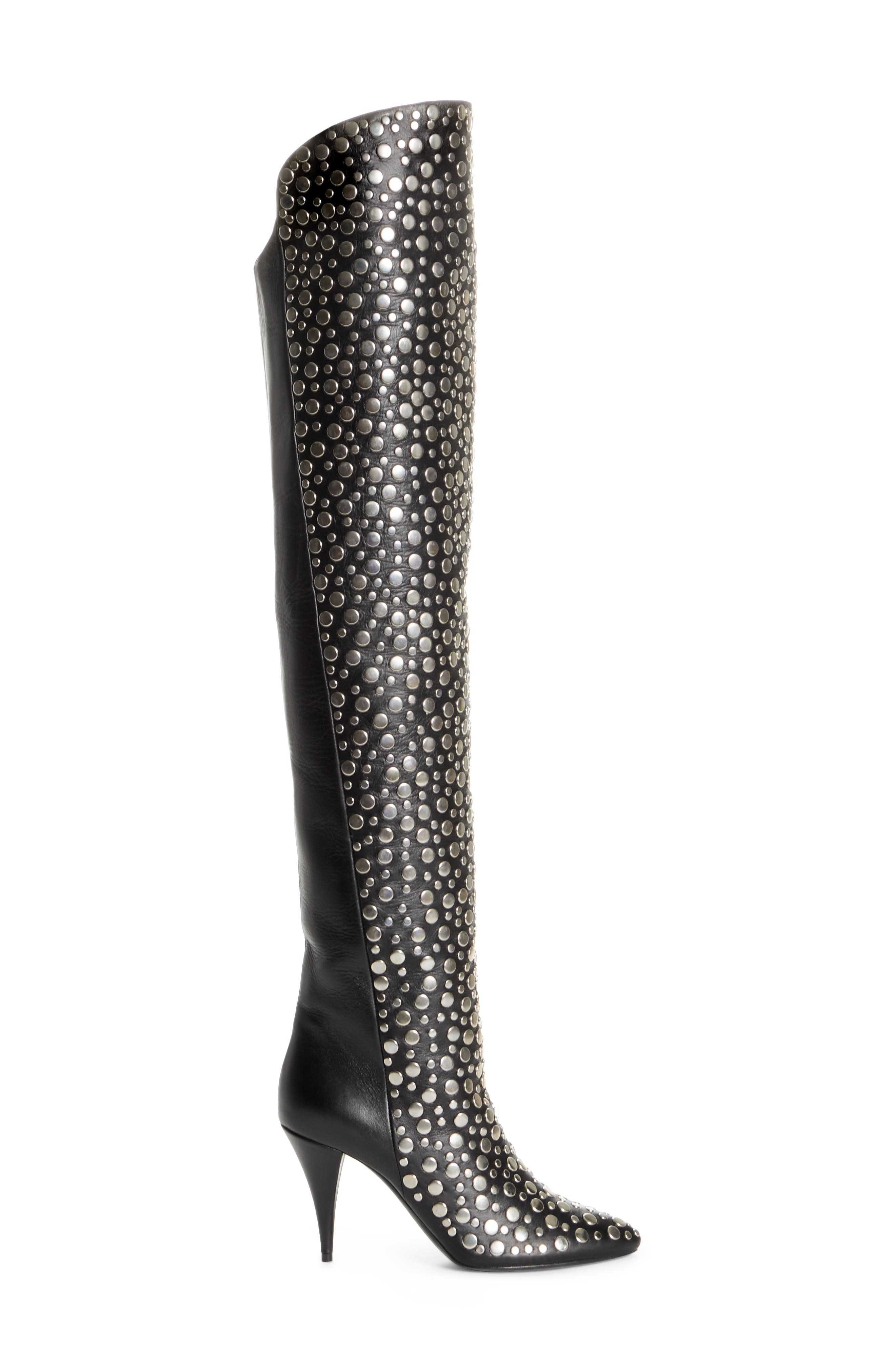 Saint Laurent Kiki Studded Over the Knee Boot, Alternate, color, 