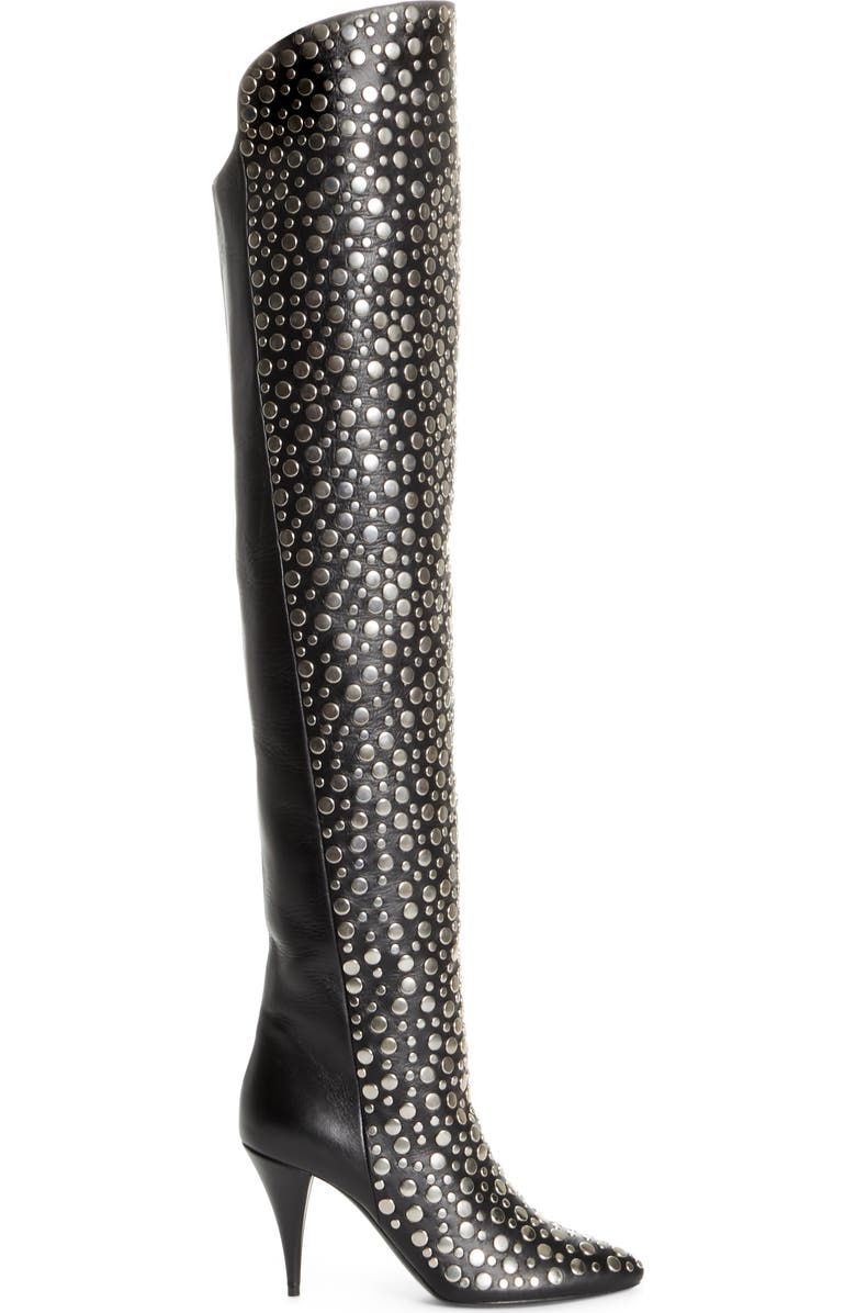 Saint Laurent Kiki Studded Over the Knee Boot, Alternate, color,