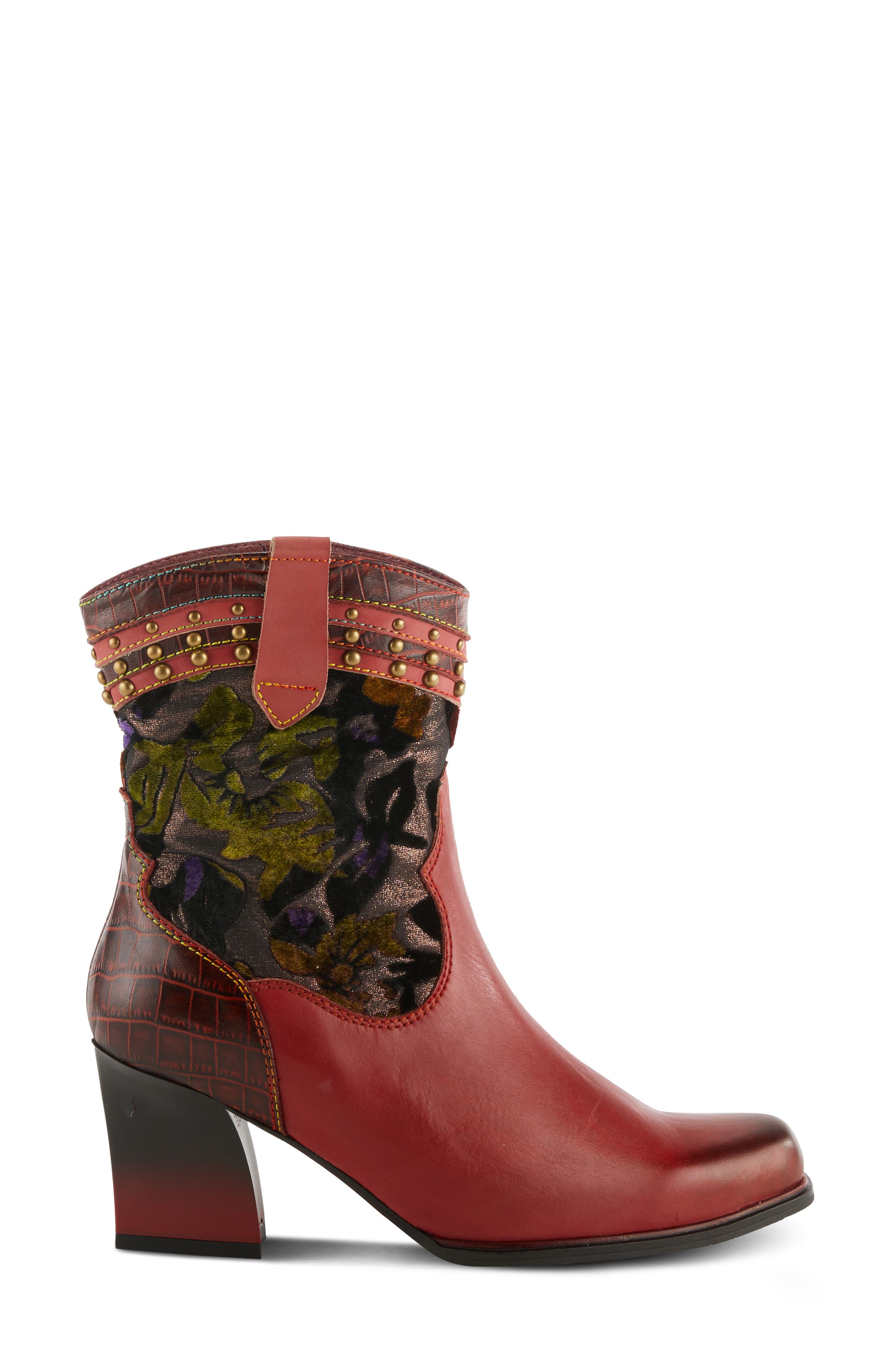 Spring Step Happytime Western Bootie, Alternate, color, Red Multi