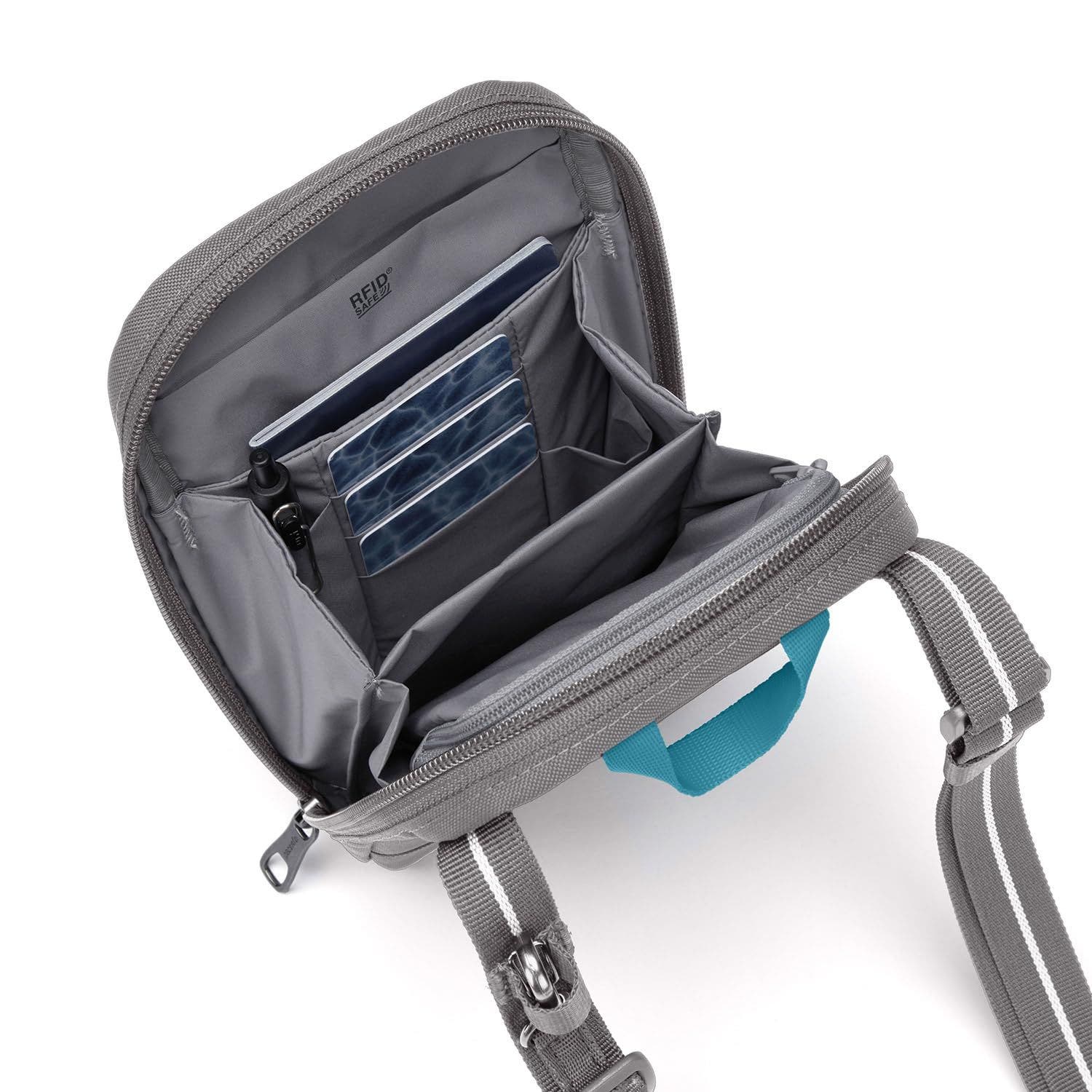 PACSAFE RFIDsafe Tech Crossbody, Alternate, color, Stone