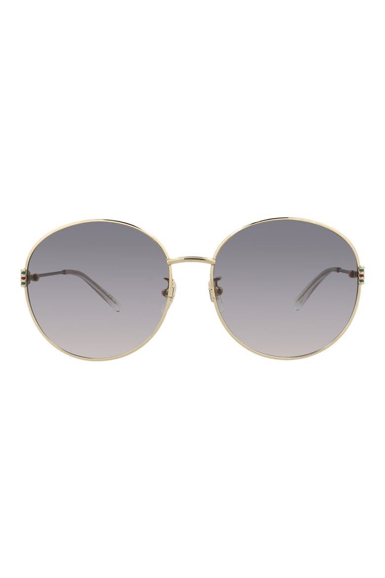 60mm Round Sunglasses, Main, color, GOLD GOLD GREY