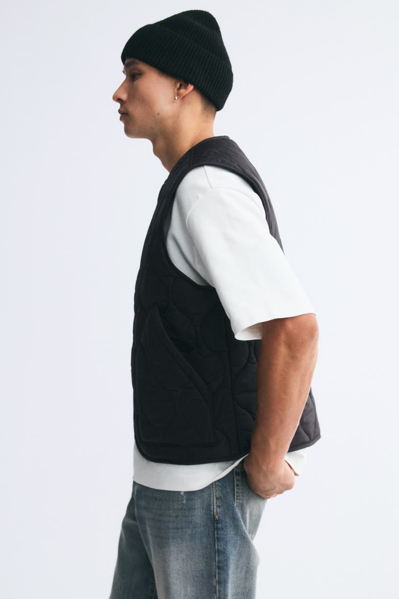 Quilted Vest, Alternate, color, Black