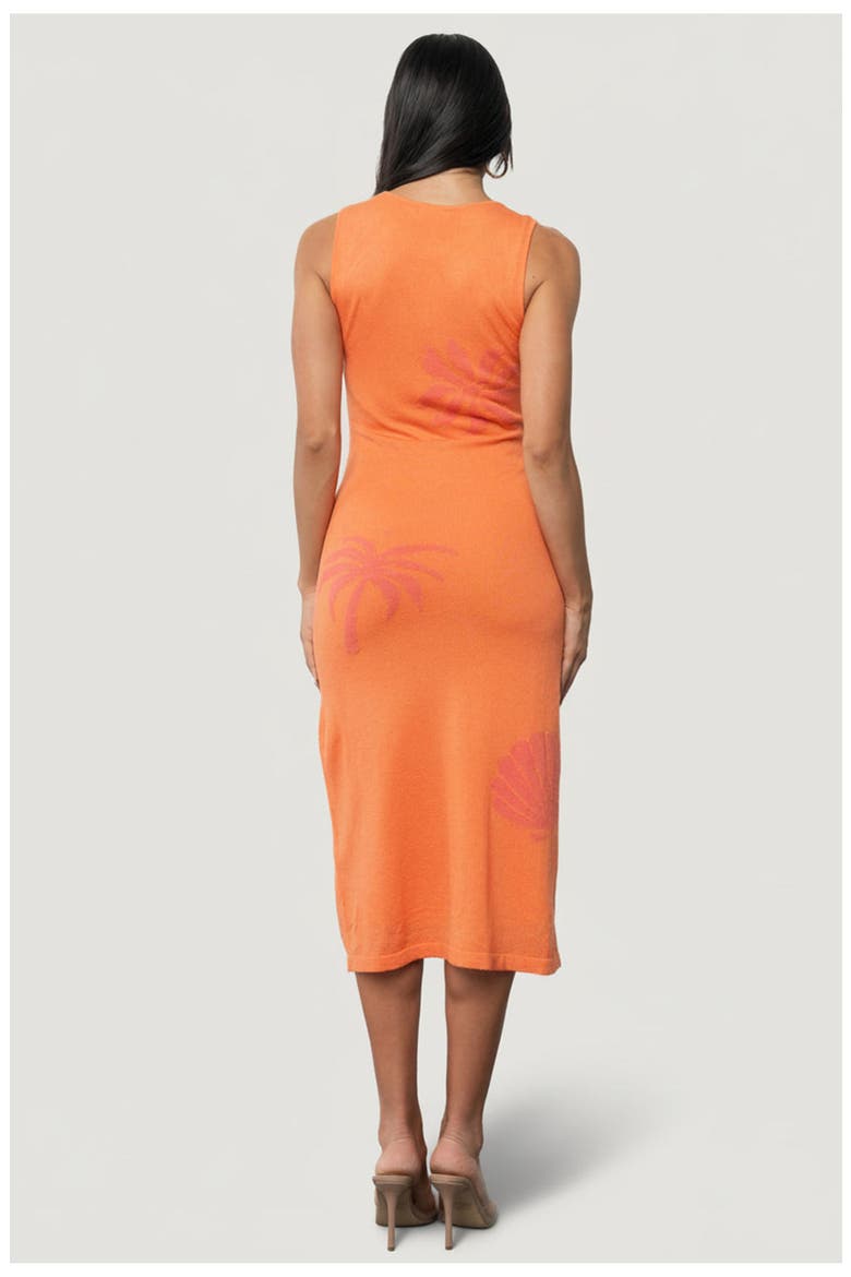 Raquel Knit Midi Dress, Alternate, color, Orange and Pink Print