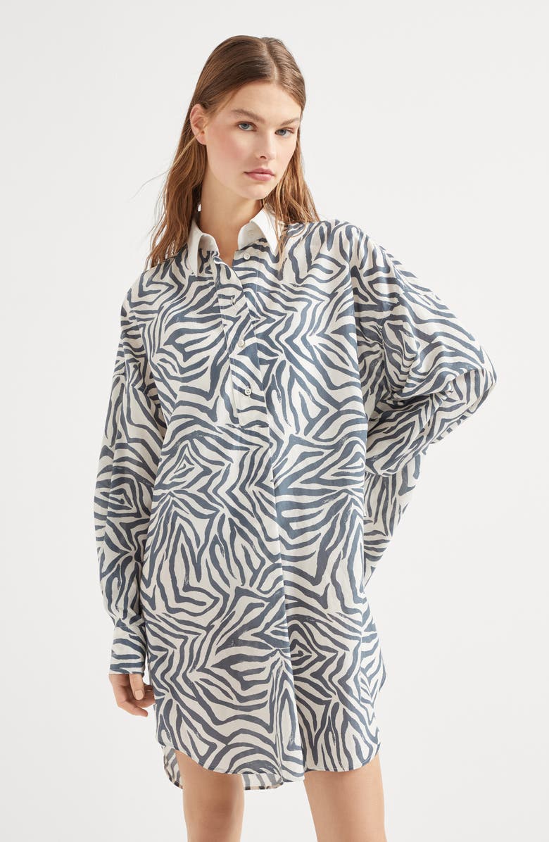 Brunello Cucinelli Print chemisier dress, Alternate, color, 