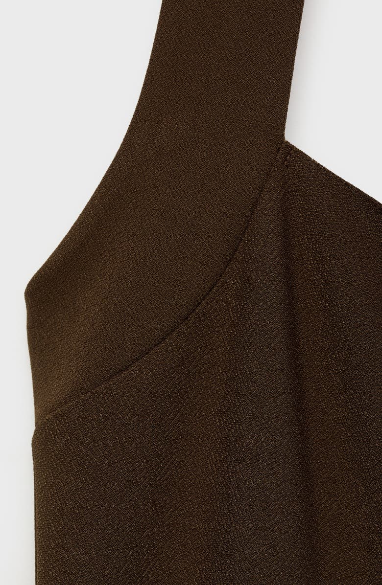 MANGO Halter Maxi Dress, Alternate, color, Brown