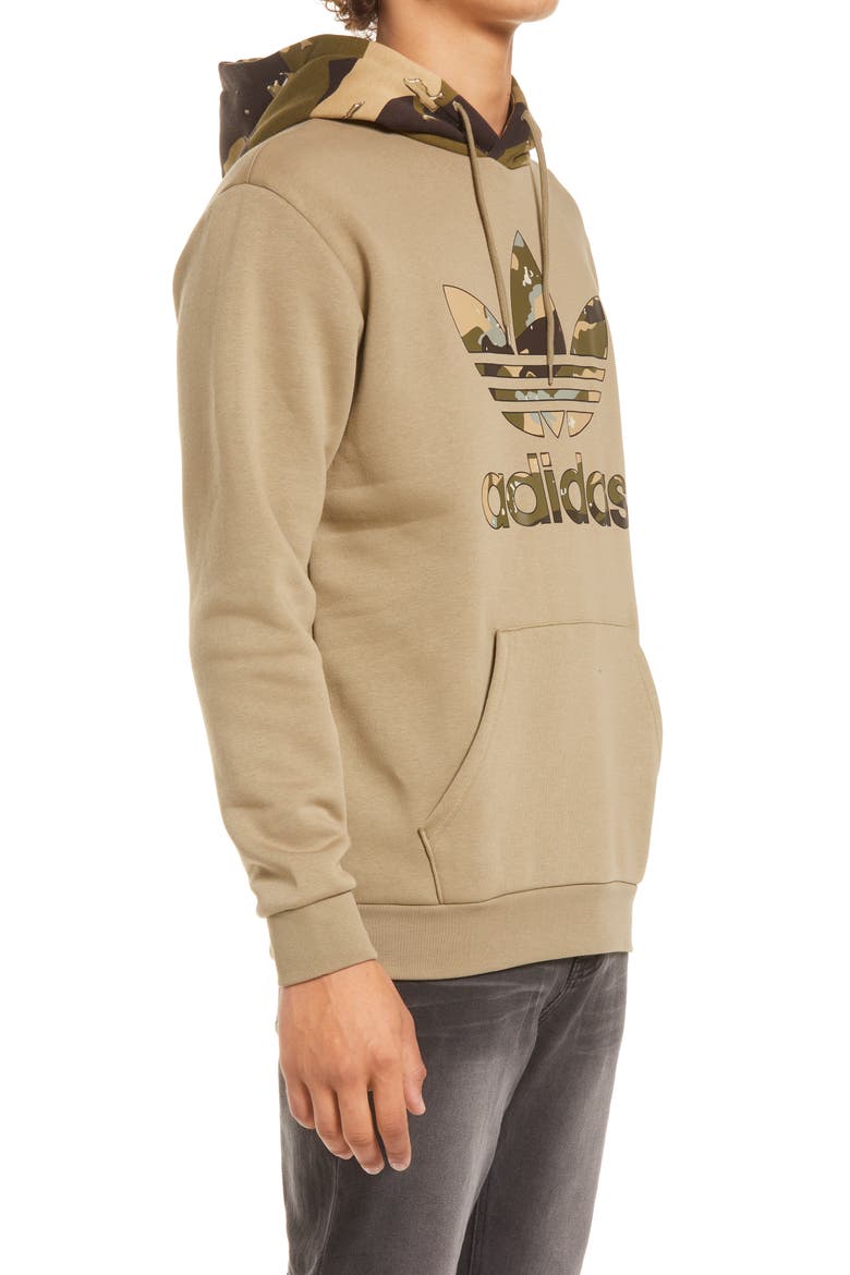 Camo Trefoil Hoodie, Alternate, color, CORE CAMO