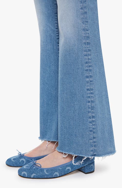 Mother The Weekend Fray Hem Flare Jeans In Blue