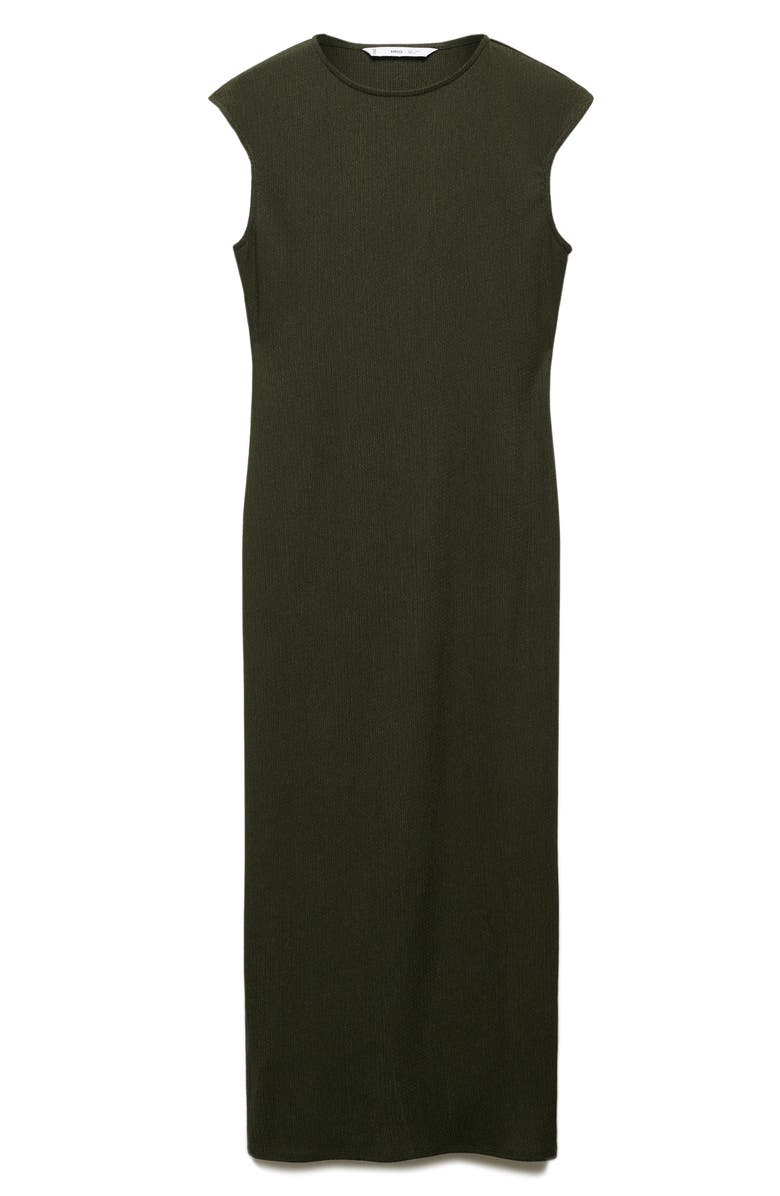 MANGO Back Cutout Textured Midi Dress, Alternate, color,
