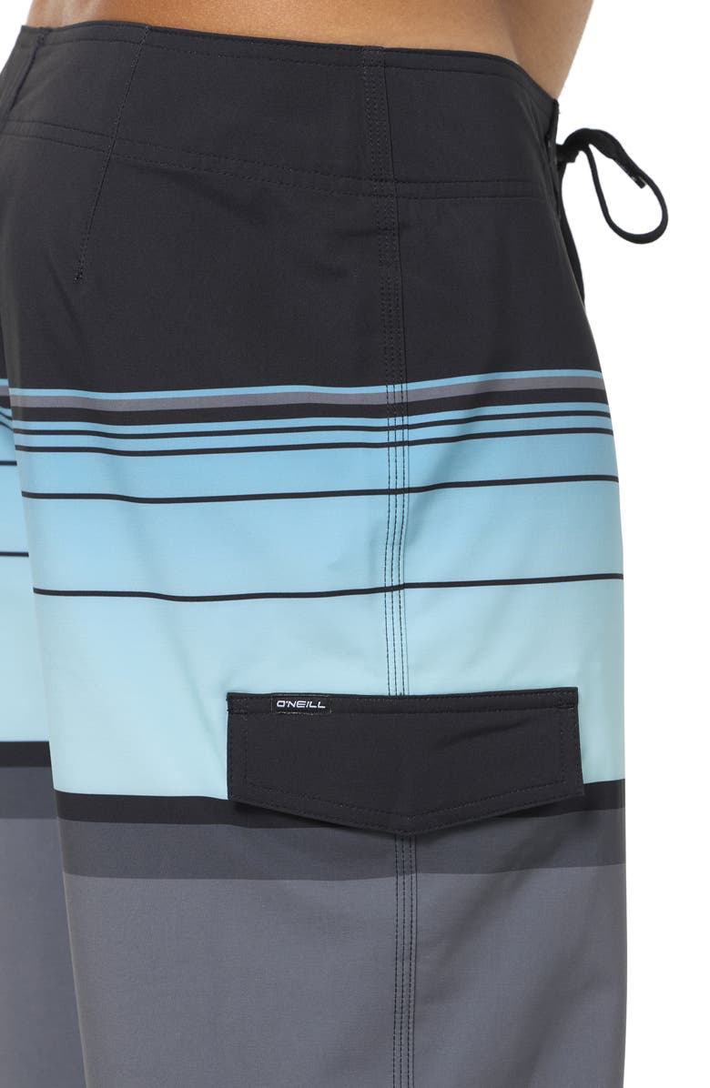O'Neill Lennox Stripe Board Shorts, Alternate, color, Black 2