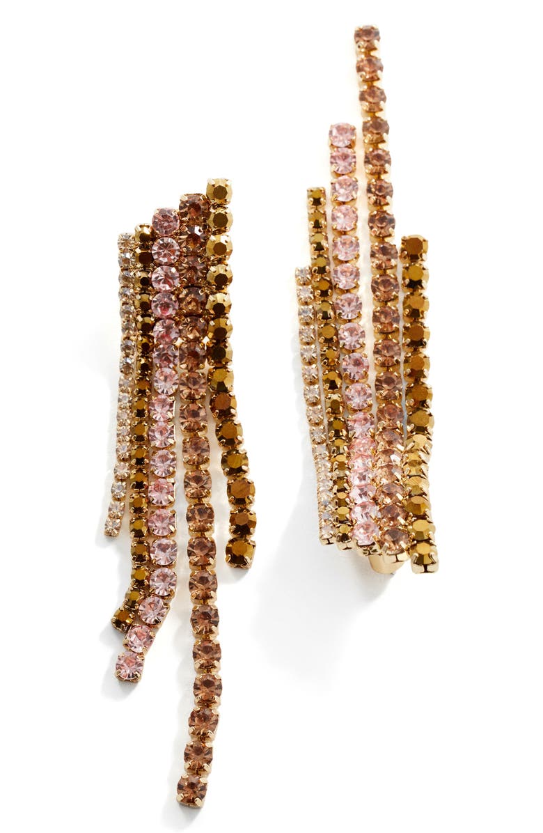 MANGO Crystal Fringe Drop Earrings, Alternate, color, 