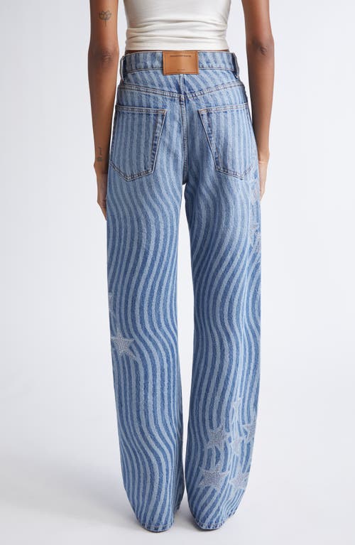 Alexander Wang Float Stars & Stripes Straight Leg Jeans In Blue