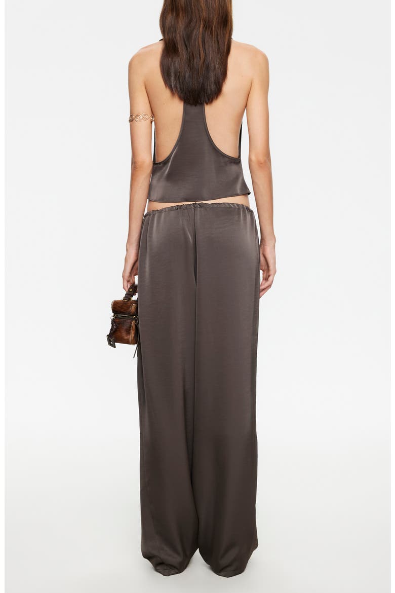 Femme Satin Drawstring Pants, Alternate, color, MOCHA
