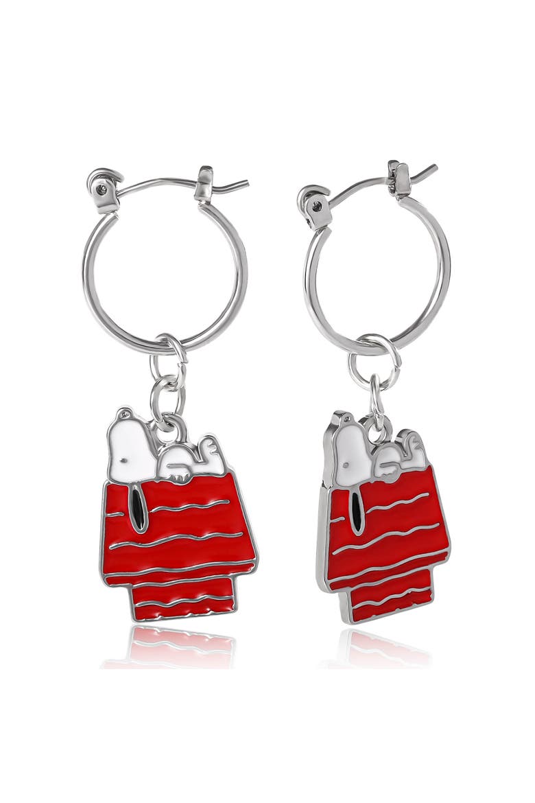 Snoopy Enamel 6 Piece Earring Set, Studs and Hoops, Alternate, color, Multicolor