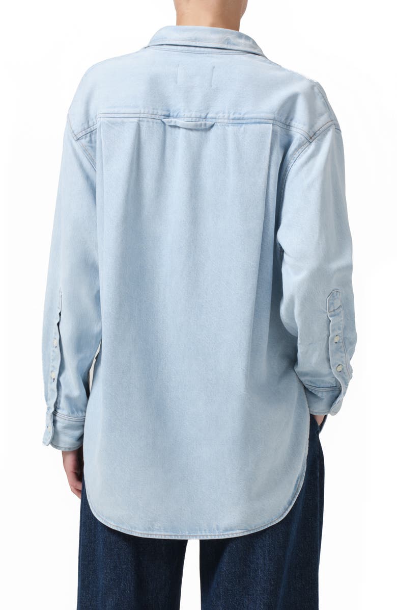 Citizens of Humanity Kayla Oversize Chambray Button-Up Shirt, Alternate, color,