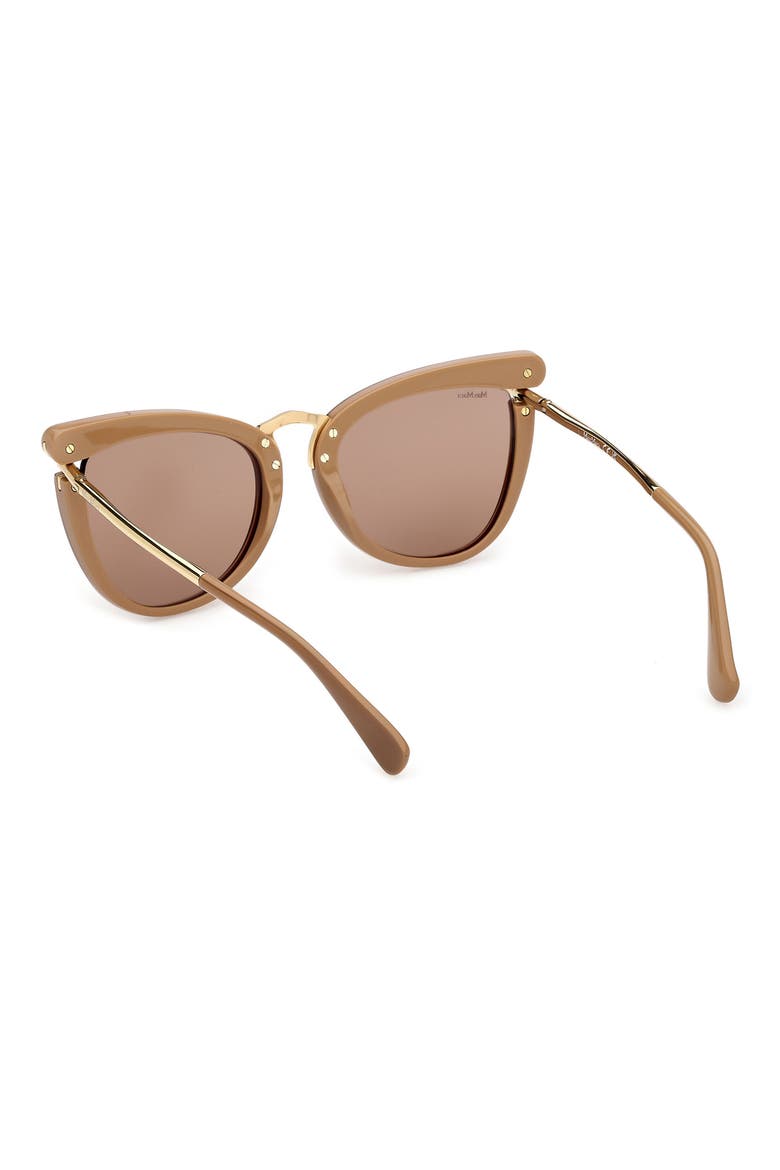 55mm Cat Eye Sunglasses, Alternate, color, CAMEL / RUTHENIUM / SMOKE