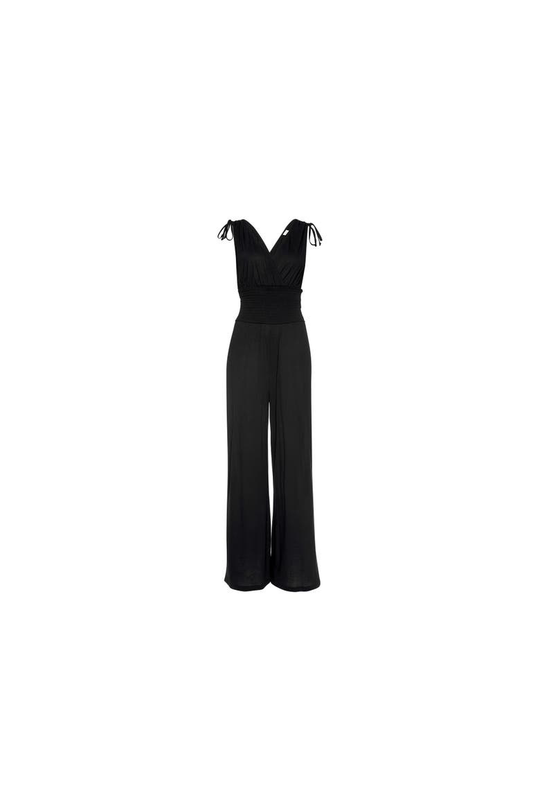 Tie Detail Jumpsuit, Alternate, color, Black