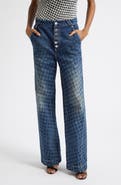 Christopher John Rogers Halftone Dot Straight Leg Jeans