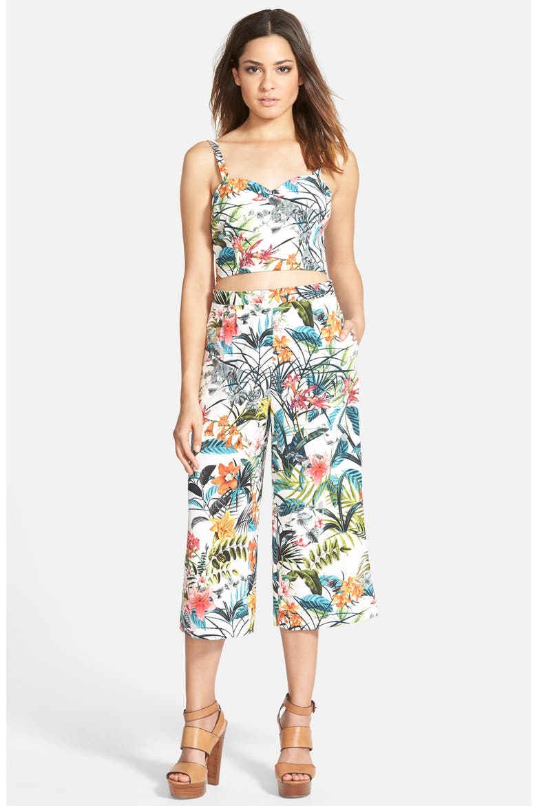 Tropical Print Culottes, Alternate, color, TROPICAL WHITE