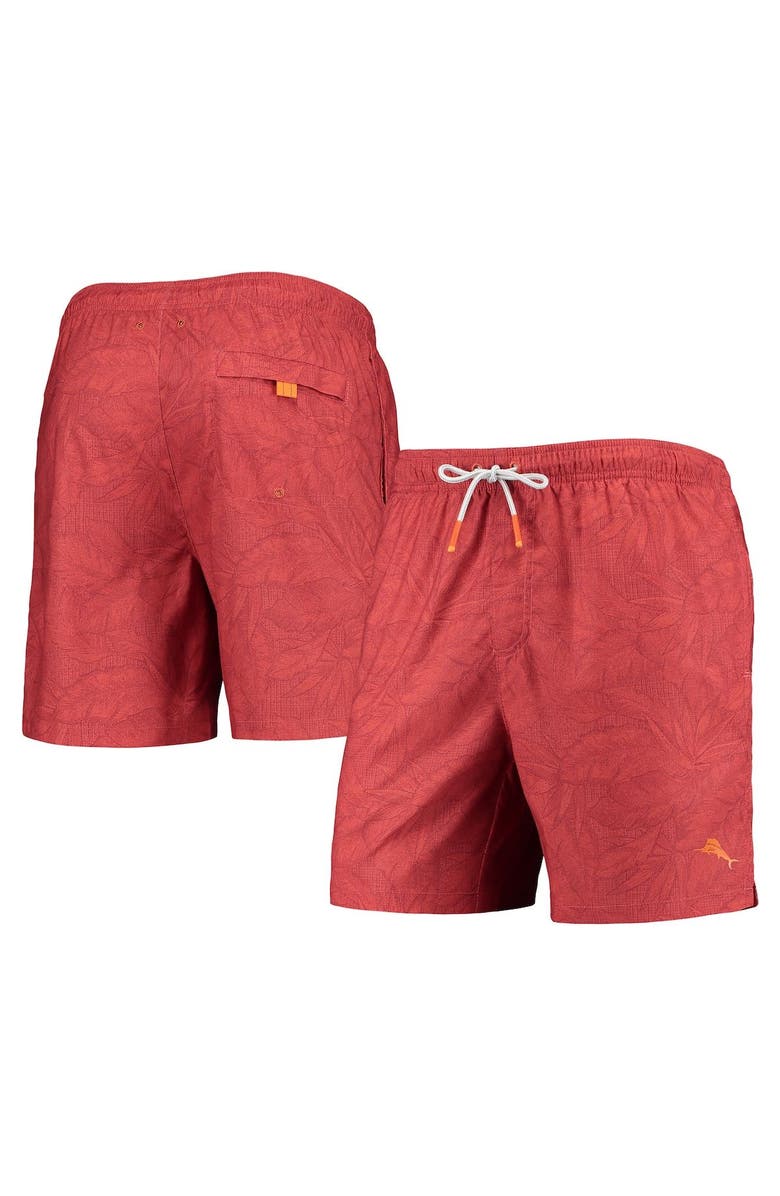 Tommy Bahama Men's Tommy Bahama Red Kansas City Chiefs Naples Layered Leaves Swim Trunks, Main, color,
